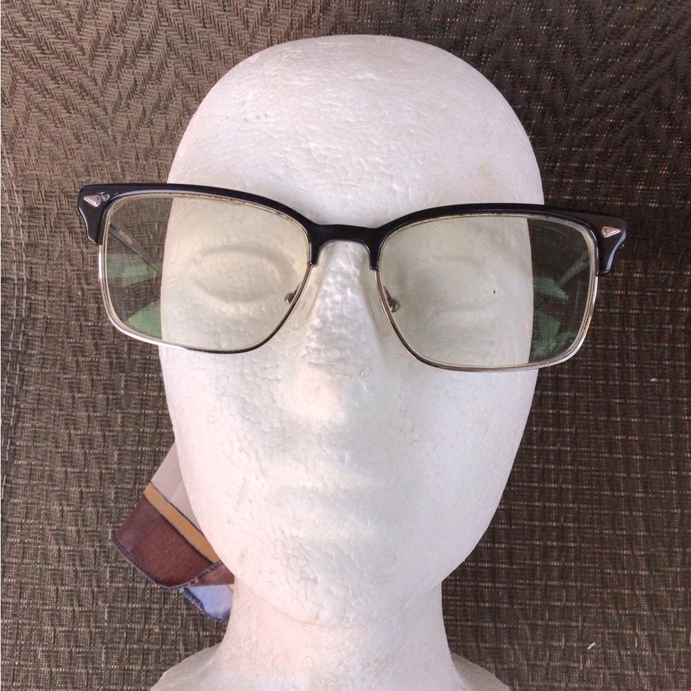 Zac Posen Preston Black Polished/Silver Metal Rectangle Eyeglasses Frames